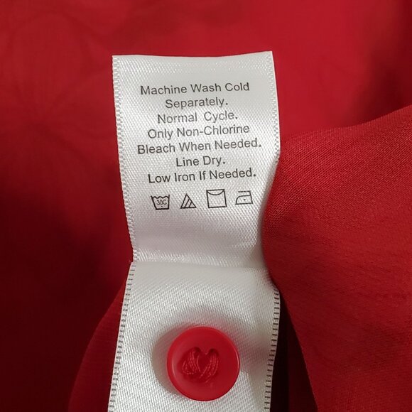 Coldwater Creek 2X Blouse Floral Print Chiffon Button Down Banded Collar Shirt - Picture 10 of 10